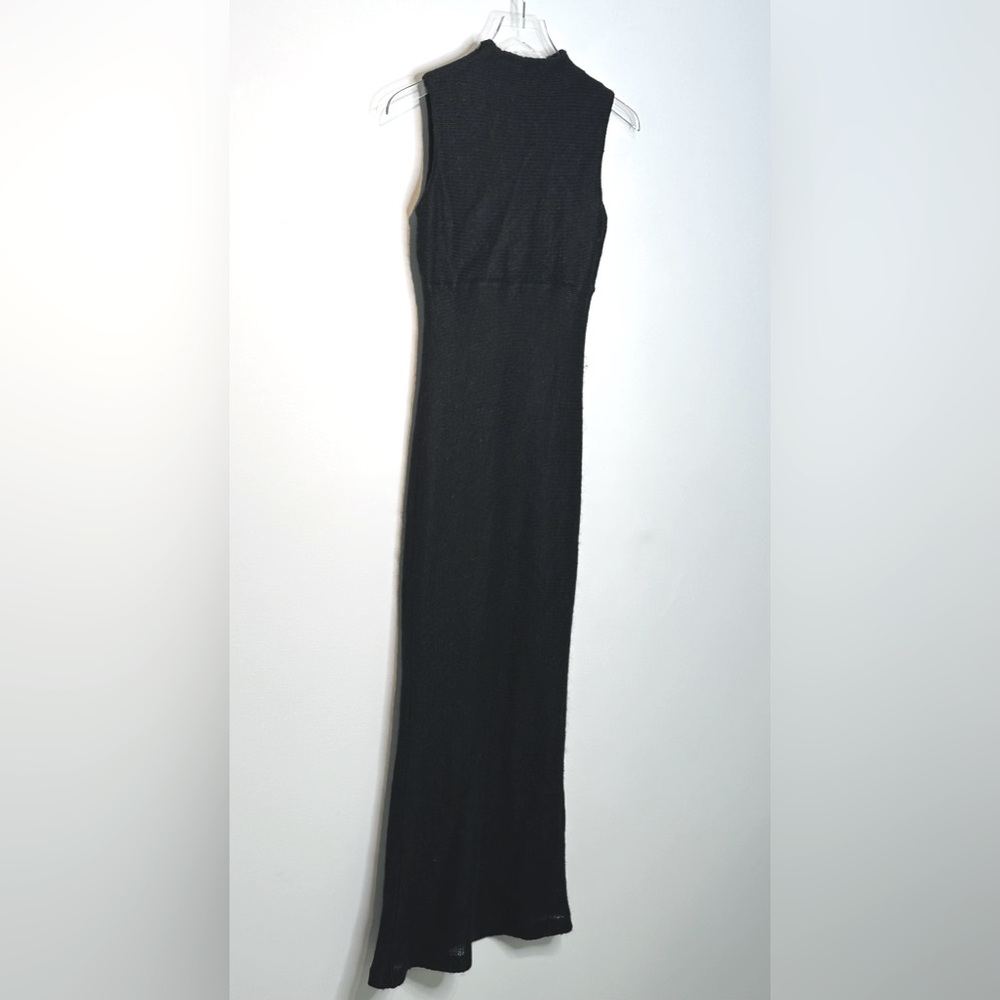 La Perla Black Maxi Mohair Wool Blend Sleeveless Sheath Dress Size 42 - Picture 3 of 12